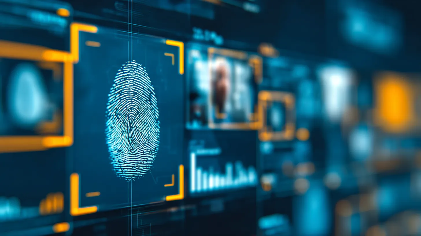 Escaneo digital de huella dactilar en una interfaz de seguridad biométrica